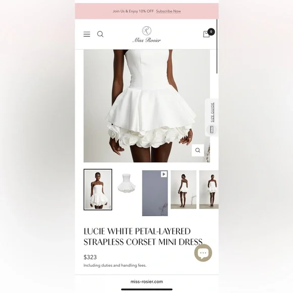 Elegant White Strapless Mini Dress - Picture 5 of 5